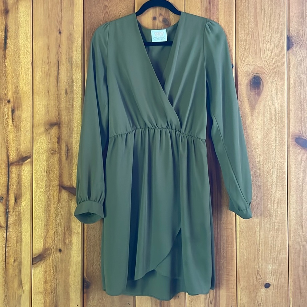 Women’s Long Sleeve V-neck Midi Dress
